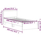 vidaXL Okvir za krevet s uzglavljem boja hrasta 90x200 cm drveni | shoptok.hr