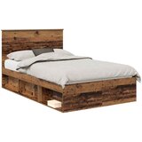  Krevetna konstrukcija s uzglavljem Staro drvo 120 x 190 cm | shoptok.hr