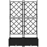  Vrtna saksija 2 pcs Crna 80 x 40 x 125,5 cm Plastika | shoptok.hr