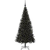 vidaXL Božično drevo med 300 LED z stojalom Črna 180 cm PVC | Shoptok.si