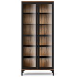 Tvilum Crna/u prirodnoj boji vitrina u dekoru oraha 89x203x36 cm Roomers – Cijene