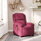  Masažni naslanjač vinsko rdeč žamet, (20921620) | Shoptok.si