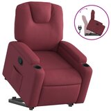 Maison Chic Naslanjač - Relax naslanjač s funkcijo vstajanja vinsko rdeče blago, (22040338) Cene