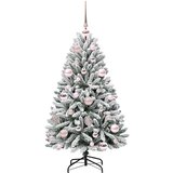 vidaXL Umestno božično drevo Zelena in Bela 120 cm PVC in kovina | Shoptok.si