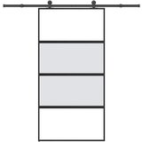 vidaXL Drsna vrata z opremo 102,5x205 cm kaljeno steklo in aluminij Cene