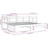  Izvlečna dnevna postelja bela trdna borovina 2x(90x200) cm, (20601226) | Shoptok.si
