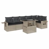 vidaXL Vrtna sedežna garnitura 7-delna z blazinami siv poli ratan, (21323916) | Shoptok.si