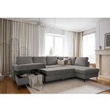 Miuform Siva sklopiva kutna garnitura od samta (s desnim kutom) Lofty Lilly – | shoptok.hr