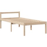  Krevet s regalom za knjige bez madraca 90x190 cm od borovine - Prirodna 90 x 190 cm | shoptok.hr