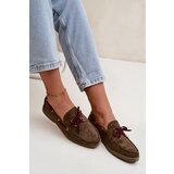 Boto Women's Loafers With Laces Dark Green Calivra | Shoptok.si