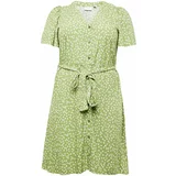 EVOKED Košulja haljina 'VICATIE' sivkasto zelena / bijela