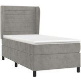 Box spring krevet s madracem svjetlosivi 90x190 cm baršunasti | shoptok.hr
