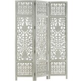 pregrada s 3 panela siva 120 x 165 cm masivno drvo manga | shoptok.hr