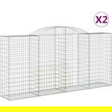  Lučne gabionske košare 2 kom 300x50x140/160cm pocinčano željezo | shoptok.hr