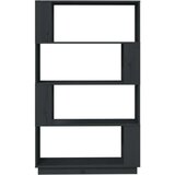  Knjižna omara/pregrada siva 80x25x132 cm trdna borovina, (20705650) | Shoptok.si