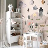  Foto tapeta - Scandinavian Valley - Village in Pastel Colours Painted in Watercolours 250x175 Vodootporna | shoptok.hr