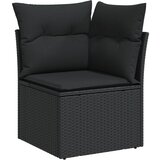Maison Chic Vrtni kotni kavč - Zunanji kavč z blazinami črn poli ratan, (22043974) | Shoptok.si