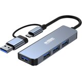 Oem URBAN FACTORY, Hub MINEE USB / USB-C s 4 ultra hitrimi USB 3. priključki0 15cm, Siva, (5000185071) | Shoptok.si