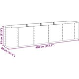 vidaXL Vrtna sadilica od pocinčanog čelika 400 x 80 x 81 cm siva | shoptok.hr