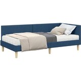  Kotni okvir postelje z matrico Drugo 2 pcs Modra blago, (5000123304) | Shoptok.si