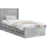  Okvir za krevet s pohranom i uzglavljem Betonska siva - Betonska siva 90 x 190 cm | shoptok.hr