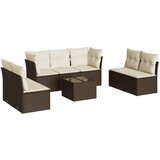  8-dijelni set vrtnih sofa s jastucima smeđi od poliratana | shoptok.hr