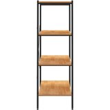 vidaXL 4-nadstropni regal s policami črn in hrast 80x40x130 cm | Shoptok.si