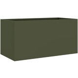 Furnova Cvetlično korito olivno zeleno 62x30x29 cm jeklo, (21920274) | Shoptok.si