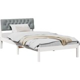  Okvir kreveta s uzglavljem Bijela i svijetlosiva 100 x 200 cm | shoptok.hr