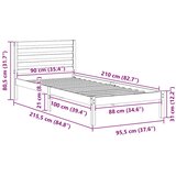  Krevetna konstrukcija Smeđa 90 x 210 cm Čvrsto borovo drvo | shoptok.hr