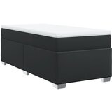 vidaXL Box spring postelja z vzmetnico črna 90x200 cm umetno usnje, (21305395) Cene