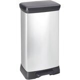 Curver Koš za smeti s pedalom Deco pravokoten 50 L srebrn, (21073161) | Shoptok.si