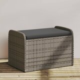 vidaXL Klop z blazino siva 80x51x52 cm poli ratan Cene