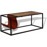  Stol za Kavu s Držačem za Časopise od Prave Kože 110x50x45 cm | Eponuda.com