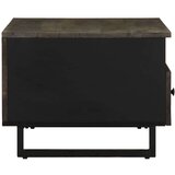 vidaXL Klubska mizica črna 80x54x40 cm trden mangov les | Shoptok.si