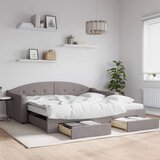  Dnevni krevet na razvlačenje smeđesivi 100 x 200 cm od tkanine | shoptok.hr