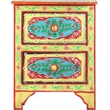  Ručno obojeni noćni ormarić 40 x 30 x 50 cm masivno drvo manga | shoptok.hr