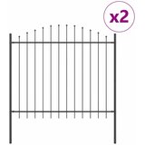  Vrtna Ograda 2 pcs Siva 170 x 190 cm Čelik s prahom premazan | shoptok.hr