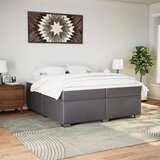  s oprugama i madracem sivi 200x200 cm od umjetne kože | shoptok.hr