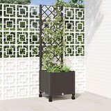  Vrtni saksija s rešetkom i kotačima Smeđa 40 x 40 x 146 cm PP | shoptok.hr