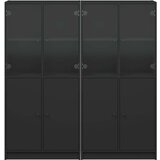  Regal za knjige s vratima crni 136x37x142 cm konstruirano drvo | shoptok.hr