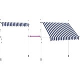 Tenda na ručno uvlačenje 250 cm plavo-bijela prugasta | shoptok.hr