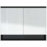  Kupaonski ormarić s ogledalom 80 x 15 x 60 cm MDF sjajni crni | shoptok.hr