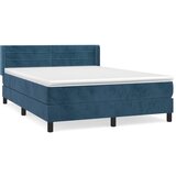 The Living Store Box spring postelja z vzmetnico temno modra 140x200 cm žamet - Box Spring Postelja, (21488982) | Shoptok.si