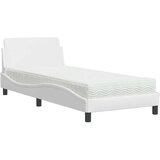 vidaXL Postelja z vzmetnico bela 90x190 cm umetno usnje | Shoptok.si