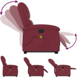  Masažni naslonjač na podizanje od tkanine crvena boja vina | shoptok.hr