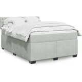 Maison Chic Box spring postelja - Vzmetna postelja z vzmetnico svetlo siva 140x200 cm žamet SL10760, (21902401) | Shoptok.si
