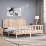  Okvir kreveta s uzglavljem 180 x 200 cm od masivnog drva | shoptok.hr