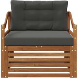  Set vanjskih sofa Čvrsto drvo akacije Prirodna - Prirodno i antracit Nagnuto | shoptok.hr