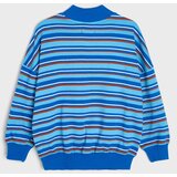 Sinsay Pamučna oversize majica crewneck s prugama | shoptok.hr